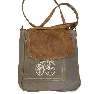 Myra‎ Bag Army Green Canvas Bicycle Crossbody Satchel Bag